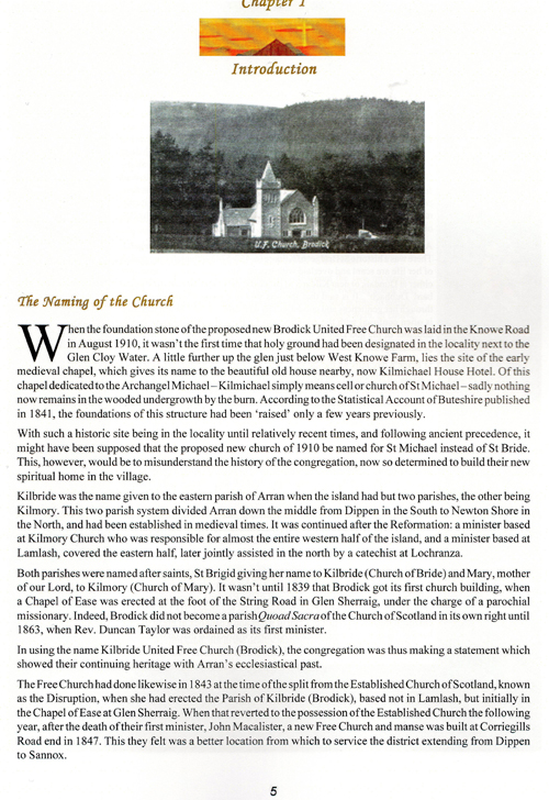 St. Bride's Church Brodick Centenary History
